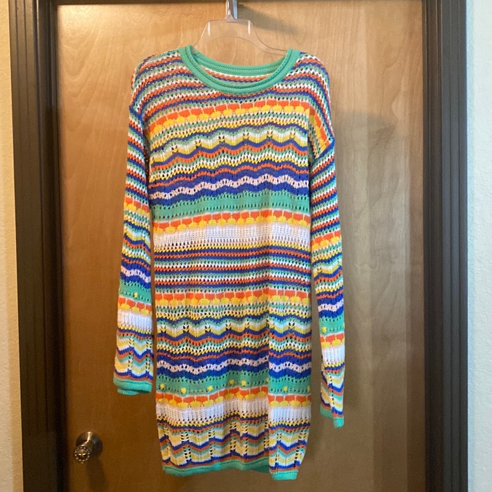 Z Avenue crochet sweater dress; size L